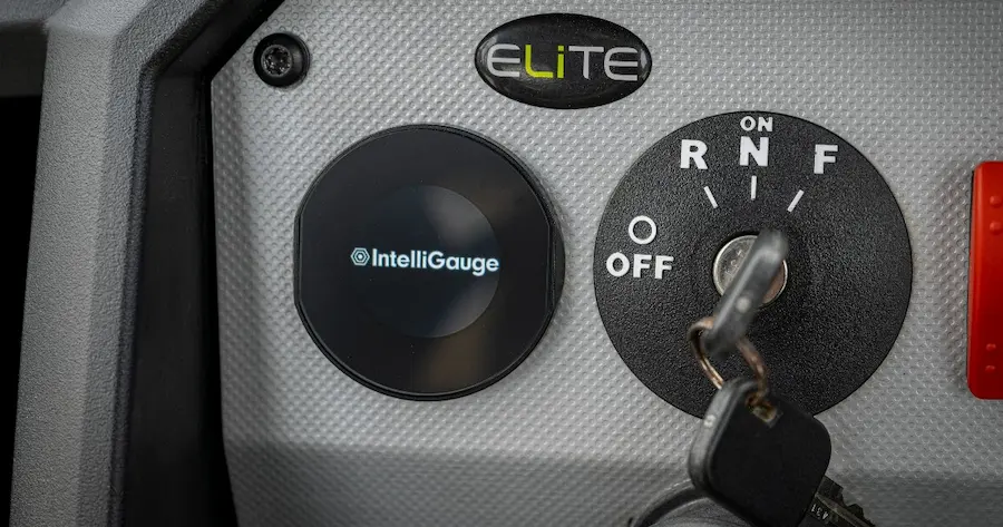 Control panel with IntelliGauge display and ignition key
